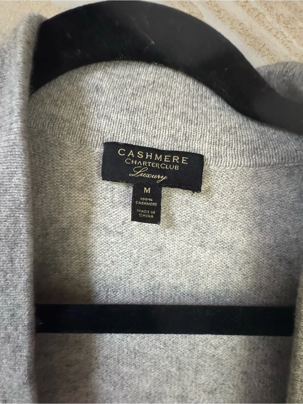 100% cashmere cardigan, grey, size Medium - Picture 3 of 4